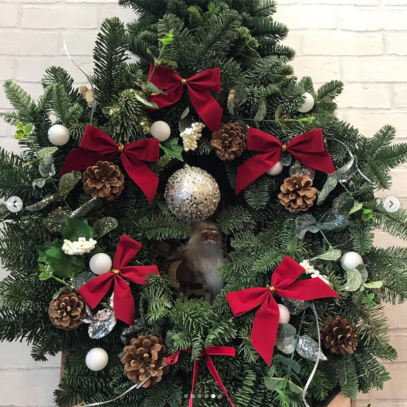 Wreath 10inch - Fresh Fir Decorated Christmas