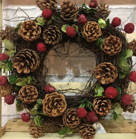 Wreath 14inch - Fresh Fir Decorated Christmas