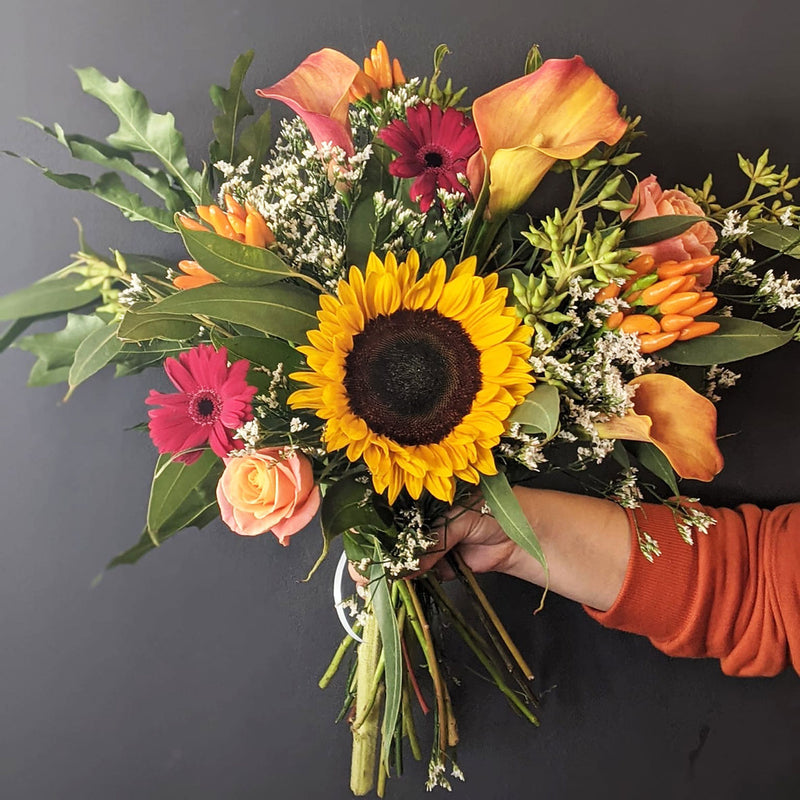 Willow flowers Bouquet - with sunflowers