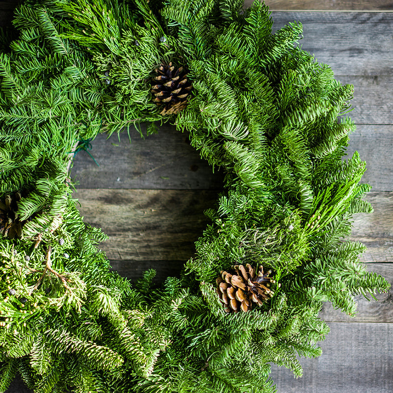 Wreath Plain Fresh Fir Christmas - Various Sizes
